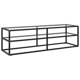 vidaXL TV-Schrank Schwarz mit Hartglas 140x40x40 cm