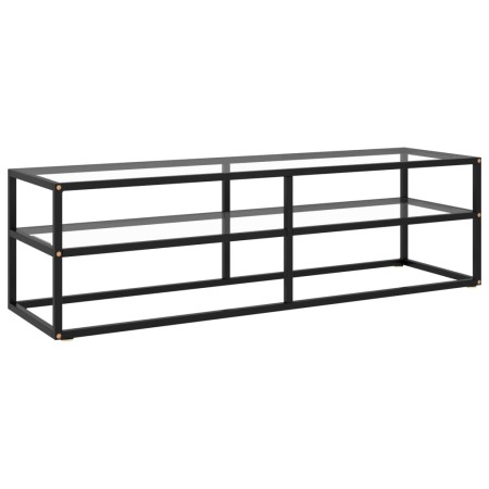 vidaXL TV-Schrank Schwarz mit Hartglas 140x40x40 cm