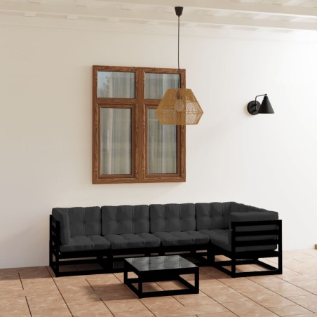 vidaXL 6-tlg. Garten-Lounge-Set mit Kissen Kiefer Massivholz