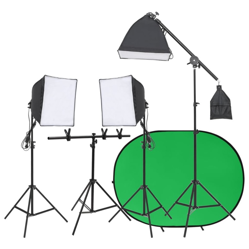 vidaXL Fotostudio-Set mit Leuchten und Hintergrund vidaXL Fotostudio-Set mit Leuchten und Hintergrund