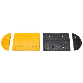 vidaXL Bodenschwelle Gelb & Schwarz 323x32,5x4 cm Gummi