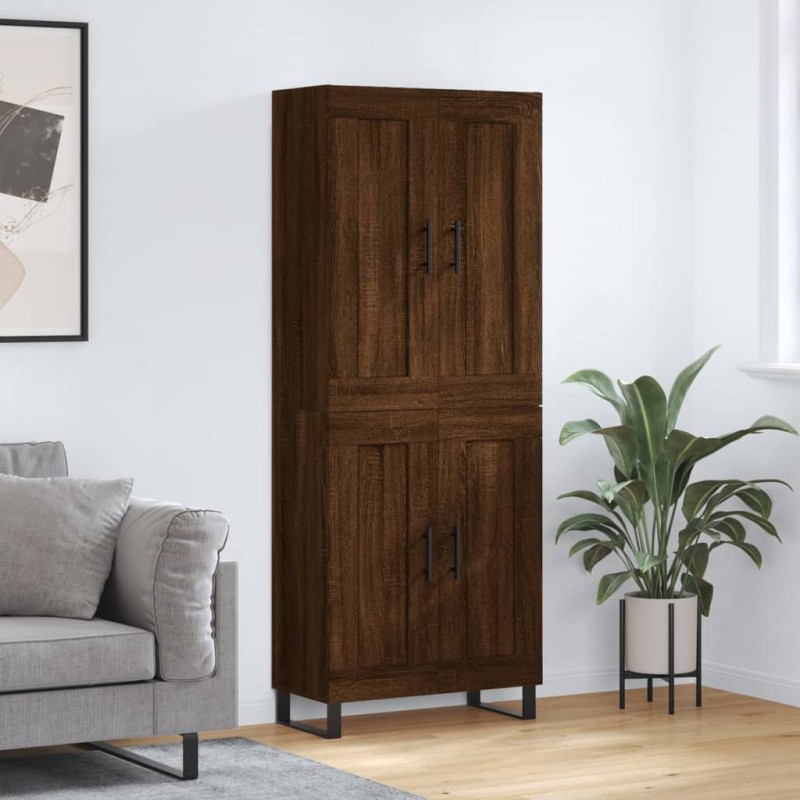 Highboard Braun Eichen-Optik 69,5x34x180 cm Holzwerkstoff Highboard Braun Eichen-Optik 69,5x34x180 cm Holzwerkstoff