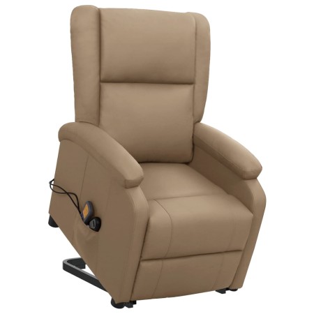 vidaXL Massagesessel mit Aufstehhilfe Cappuccino-Braun Kunstleder