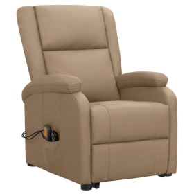 vidaXL Massagesessel mit Aufstehhilfe Cappuccino-Braun Kunstleder