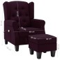 vidaXL Massagesessel mit Hocker Lila Stoff vidaXL Massagesessel mit Hocker Lila Stoff