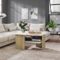 vidaXL Couchtisch Weiß und Sonoma-Eiche 90x60x46,5 cm Holzwerkstoff vidaXL Couchtisch Weiß und Sonoma-Eiche 90x60x46,5 cm Holzwerkstoff