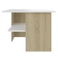 vidaXL Couchtisch Weiß und Sonoma-Eiche 90x60x46,5 cm Holzwerkstoff vidaXL Couchtisch Weiß und Sonoma-Eiche 90x60x46,5 cm Holzwerkstoff
