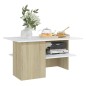 vidaXL Couchtisch Weiß und Sonoma-Eiche 90x60x46,5 cm Holzwerkstoff vidaXL Couchtisch Weiß und Sonoma-Eiche 90x60x46,5 cm Holzwerkstoff