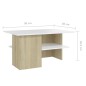 vidaXL Couchtisch Weiß und Sonoma-Eiche 90x60x46,5 cm Holzwerkstoff vidaXL Couchtisch Weiß und Sonoma-Eiche 90x60x46,5 cm Holzwerkstoff