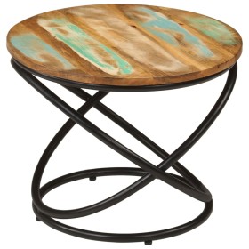 vidaXL Couchtisch Ø50x40 cm Altholz Massiv und Stahl