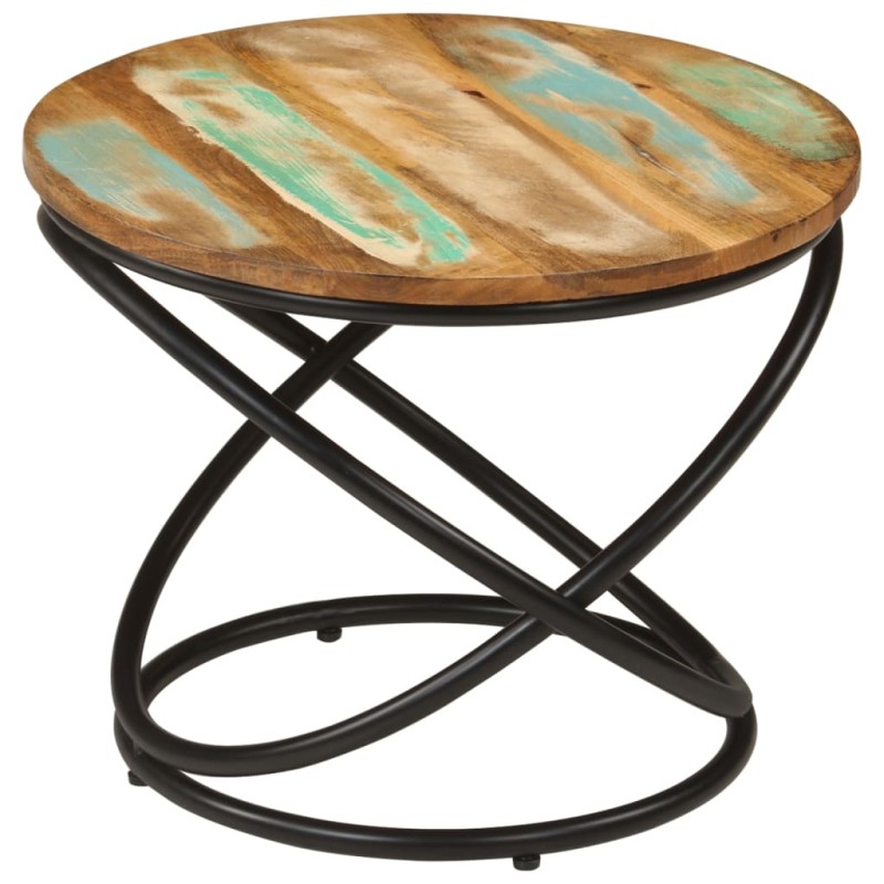 vidaXL Couchtisch Ø50x40 cm Altholz Massiv und Stahl vidaXL Couchtisch Ø50x40 cm Altholz Massiv und Stahl