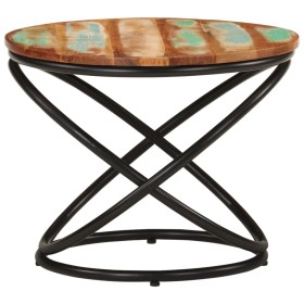 vidaXL Couchtisch Ø50x40 cm Altholz Massiv und Stahl