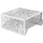 vidaXL Couchtisch Silbern Geometrisches Lochmuster Aluminium 