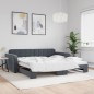 vidaXL Tagesbett Ausziehbar Dunkelgrau 100x200 cm Samt vidaXL Tagesbett Ausziehbar Dunkelgrau 100x200 cm Samt