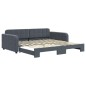 vidaXL Tagesbett Ausziehbar Dunkelgrau 100x200 cm Samt vidaXL Tagesbett Ausziehbar Dunkelgrau 100x200 cm Samt