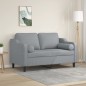 vidaXL 2-Sitzer-Sofa mit Zierkissen Hellgrau 120 cm Stoff vidaXL 2-Sitzer-Sofa mit Zierkissen Hellgrau 120 cm Stoff