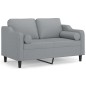vidaXL 2-Sitzer-Sofa mit Zierkissen Hellgrau 120 cm Stoff vidaXL 2-Sitzer-Sofa mit Zierkissen Hellgrau 120 cm Stoff