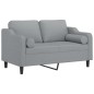 vidaXL 2-Sitzer-Sofa mit Zierkissen Hellgrau 120 cm Stoff vidaXL 2-Sitzer-Sofa mit Zierkissen Hellgrau 120 cm Stoff