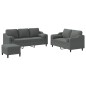 vidaXL 3-tlg. Sofagarnitur mit Kissen Dunkelgrau Stoff vidaXL 3-tlg. Sofagarnitur mit Kissen Dunkelgrau Stoff