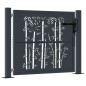 vidaXL Gartentor Anthrazit 105x80 cm Stahl Bambus-Design vidaXL Gartentor Anthrazit 105x80 cm Stahl Bambus-Design