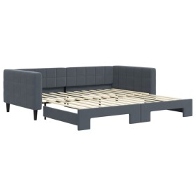 vidaXL Tagesbett Ausziehbar Dunkelgrau 100x200 cm Samt
