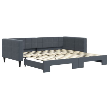 vidaXL Tagesbett Ausziehbar Dunkelgrau 100x200 cm Samt