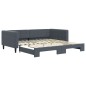 vidaXL Tagesbett Ausziehbar Dunkelgrau 100x200 cm Samt vidaXL Tagesbett Ausziehbar Dunkelgrau 100x200 cm Samt