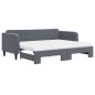 vidaXL Tagesbett Ausziehbar mit Matratzen Dunkelgrau 90x200 cm Samt vidaXL Tagesbett Ausziehbar mit Matratzen Dunkelgrau 90x200 cm Samt