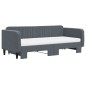 vidaXL Tagesbett Ausziehbar mit Matratzen Dunkelgrau 90x200 cm Samt vidaXL Tagesbett Ausziehbar mit Matratzen Dunkelgrau 90x200 cm Samt