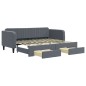 vidaXL Tagesbett Ausziehbar mit Schubladen Dunkelgrau 90x200 cm Samt vidaXL Tagesbett Ausziehbar mit Schubladen Dunkelgrau 90x200 cm Samt