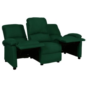 vidaXL 3-Sitzer-Sofa Verstellbar Dunkelgrün Stoff 
