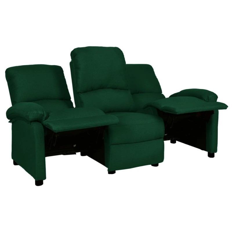 vidaXL 3-Sitzer-Sofa Verstellbar Dunkelgrün Stoff vidaXL 3-Sitzer-Sofa Verstellbar Dunkelgrün Stoff