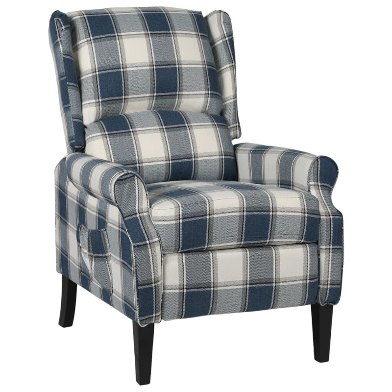 vidaXL Relaxsessel Verstellbar Blau Stoff vidaXL Relaxsessel Verstellbar Blau Stoff