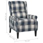 vidaXL Relaxsessel Verstellbar Blau Stoff vidaXL Relaxsessel Verstellbar Blau Stoff
