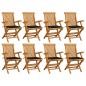 vidaXL Gartenstühle mit Schwarzen Kissen 8 Stk. Massivholz Teak vidaXL Gartenstühle mit Schwarzen Kissen 8 Stk. Massivholz Teak