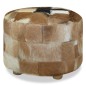 vidaXL Hocker Echtleder Rund 50x50x45 cm vidaXL Hocker Echtleder Rund 50x50x45 cm