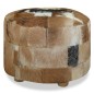 vidaXL Hocker Echtleder Rund 50x50x45 cm vidaXL Hocker Echtleder Rund 50x50x45 cm