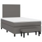 vidaXL Boxspringbett mit Matratze Grau 120x200 cm Kunstleder vidaXL Boxspringbett mit Matratze Grau 120x200 cm Kunstleder