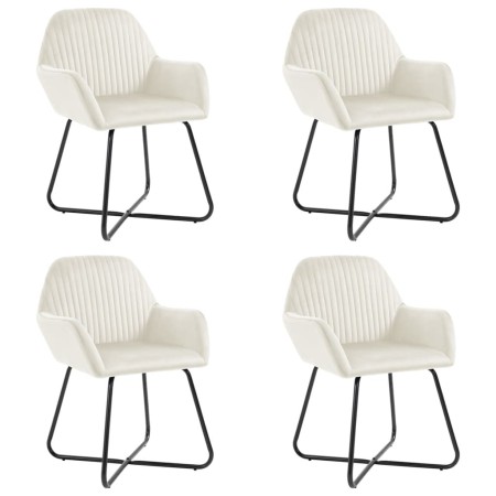 vidaXL Esszimmerstühle 4 Stk. Creme Samt