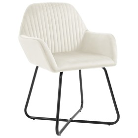 vidaXL Esszimmerstühle 4 Stk. Creme Samt