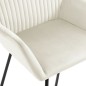 vidaXL Esszimmerstühle 4 Stk. Creme Samt vidaXL Esszimmerstühle 4 Stk. Creme Samt