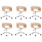 vidaXL Esszimmerstühle 6 Stk. Drehbar Creme Kunstleder vidaXL Esszimmerstühle 6 Stk. Drehbar Creme Kunstleder