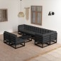 9-tlg. Garten-Lounge-Set mit Kissen Massivholz Kiefer 9-tlg. Garten-Lounge-Set mit Kissen Massivholz Kiefer