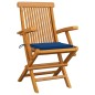 vidaXL Gartenstühle mit Königsblauen Kissen 3 Stk. Massivholz Teak vidaXL Gartenstühle mit Königsblauen Kissen 3 Stk. Massivholz Teak