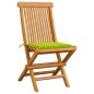 vidaXL Gartenstühle mit Hellgrünen Kissen 4 Stk. Massivholz Teak vidaXL Gartenstühle mit Hellgrünen Kissen 4 Stk. Massivholz Teak