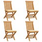 vidaXL Gartenstühle mit Cremeweißen Kissen 4 Stk. Teak Massivholz vidaXL Gartenstühle mit Cremeweißen Kissen 4 Stk. Teak Massivholz