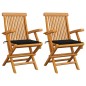 vidaXL Gartenstühle mit Schwarzen Kissen 2 Stk. Massivholz Teak vidaXL Gartenstühle mit Schwarzen Kissen 2 Stk. Massivholz Teak