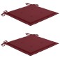 vidaXL Gartenstühle mit Weinroten Kissen 2 Stk. Massivholz Teak vidaXL Gartenstühle mit Weinroten Kissen 2 Stk. Massivholz Teak