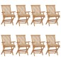vidaXL Gartenstühle mit Beigen Kissen 8 Stk. Massivholz Teak vidaXL Gartenstühle mit Beigen Kissen 8 Stk. Massivholz Teak