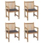 vidaXL Gartenstühle 4 Stk. mit Anthrazit Kissen Massivholz Teak vidaXL Gartenstühle 4 Stk. mit Anthrazit Kissen Massivholz Teak